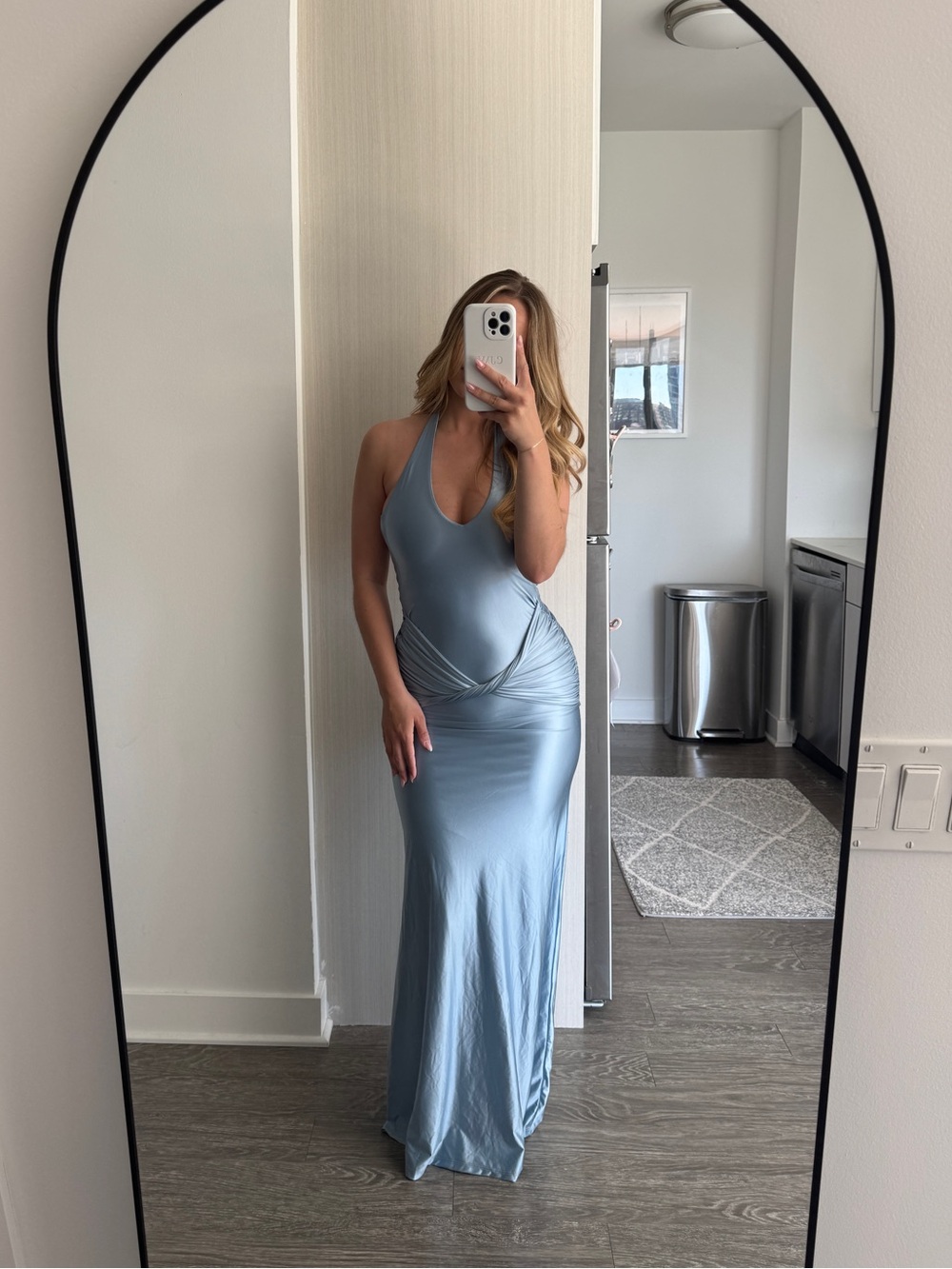 DELFI COLLECTIVE Soraya Halter Neck Gown in Baby Blue XS